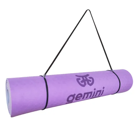 Килимок для фітнесу та йоги Sport TPE+TC 6 мм - фіолетово-сірий