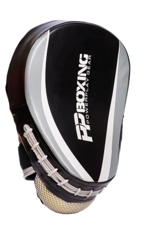 Лапи боксерські PowerPlay 3050 чорно сірі PU [пара]