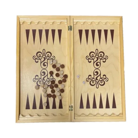 Набір шашки та нарди дерев'яні, розмір 60х60 см