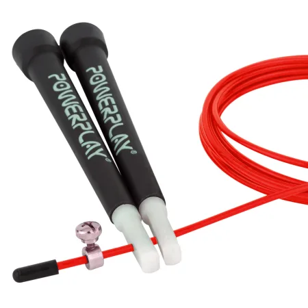 Скакалка швидкісна PowerPlay 4202 Ultra Speed Rope червона 2,9 m.