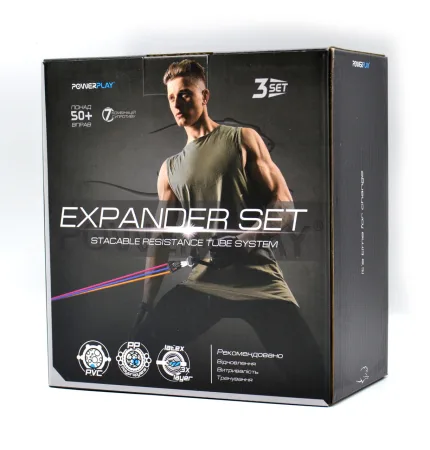 Набір трубчастих еспандерів PowerPlay PP-4101 Expander Tube Set 3шт. (до 18,2 кг.)