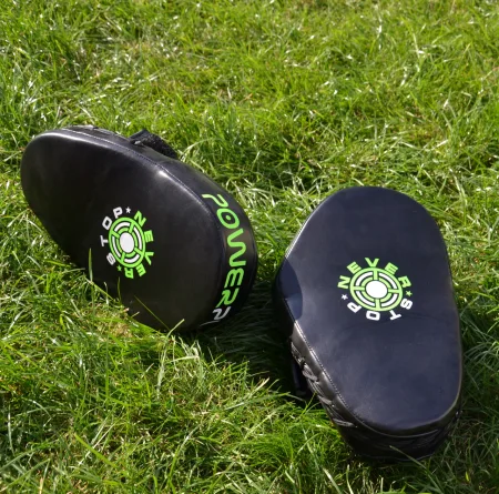 Лапи боксерські PowerPlay 3051 чорно зелені PU [пара]