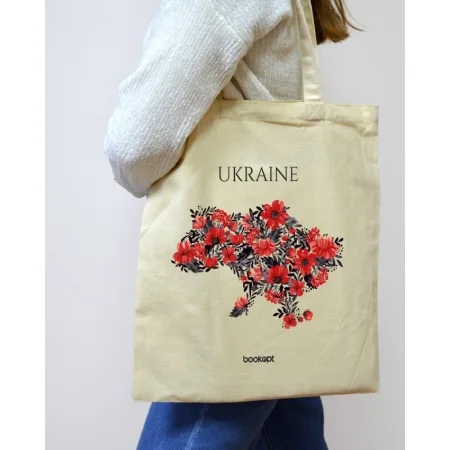 Екошопер BookOpt BK4008 Ukraine маки бежевий