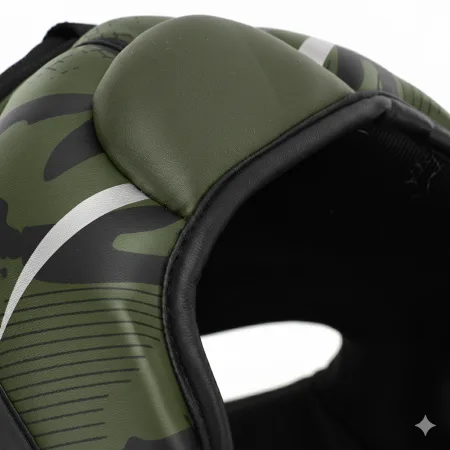 Шолом боксерський з повним захистом чорно-хакі ZHT-3 - L
