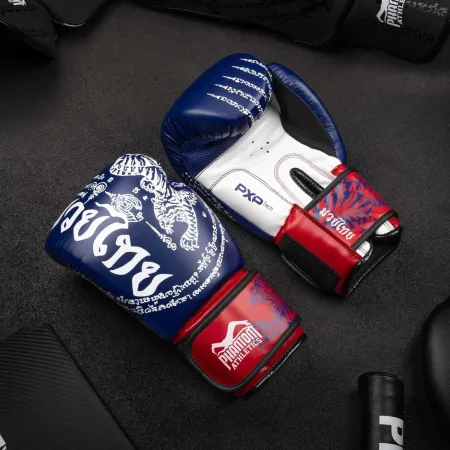 Боксерські рукавиці Phantom Muay Thai Blue 12 унцій (капа в подарунок)
