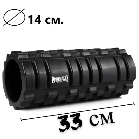 Масажний ролик (роллер) PowerPlay 4025 Massage Roller Чорний 33x14 см