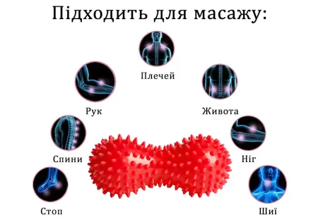 Масажний м'ячик EasyFit Goober з шипами червоний
