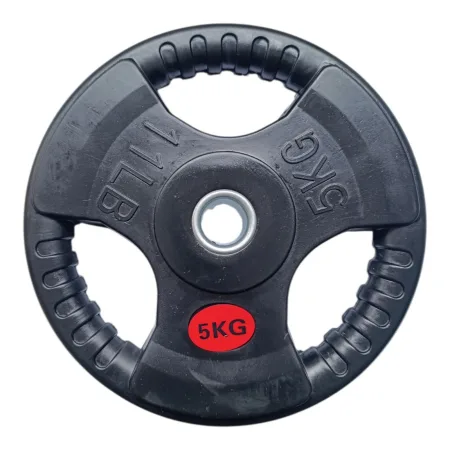 Обрезиненные диски (блины) с тремя хватами и металической втулкой - 5 кг