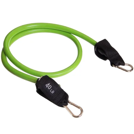 Еспандер трубчастий для фітнесу з карабіном 4х14х1200 мм навантаження 18 кг салатовий