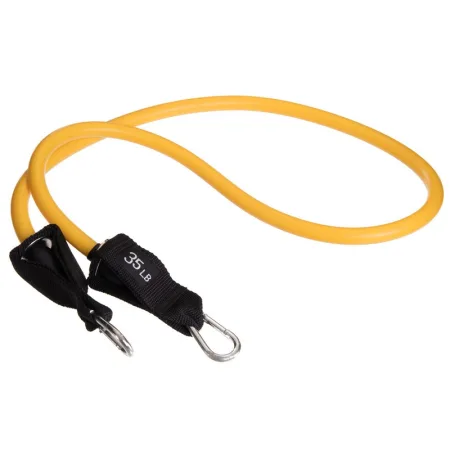 Еспандер трубчастий для фітнесу з карабіном 6х14х1200 мм навантаження 16 кг жовтий