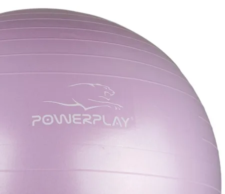 М'яч для фітнесу фітбол PowerPlay 4001 Ø65 cm Gymball ліловий + помпа