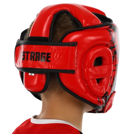 Шолом боксерський відкритий шкіряний FISTRAGE FURIOUS Червоний L