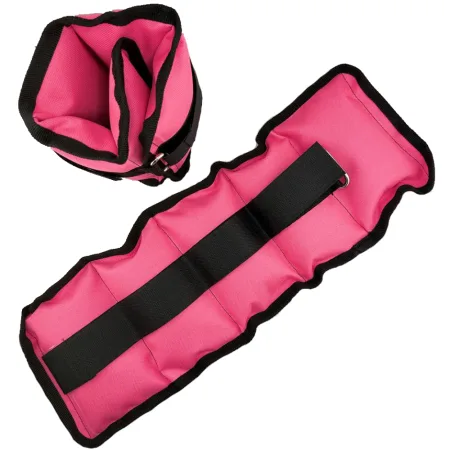 Обтяжувачі-манжети з піском по 2 кг чорно-рожевий