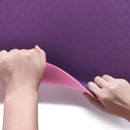 Килимок для фітнесу та йоги Sport TPE+TC 6 мм - фіолетово-рожевий