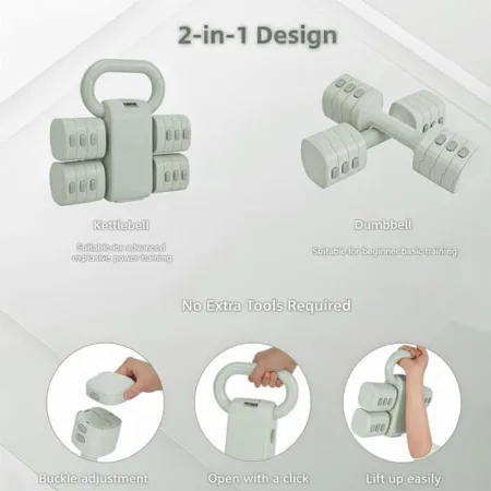 Мультифункціональні гантелі та гиря для фітнесу, набірні 5,5 кг 80382-5_5 жовтий