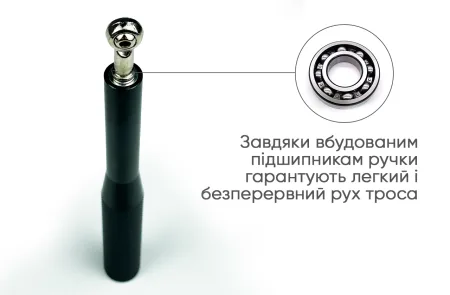 Швидкісна скакалка EasyFit Aluminium зі сталевим тросом та алюмінієвими ручками чорна