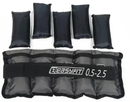 EasyFit Metal Adjustable Ankle and Arm Weights Set with Variable Weight 0.5 - 2.5 kg