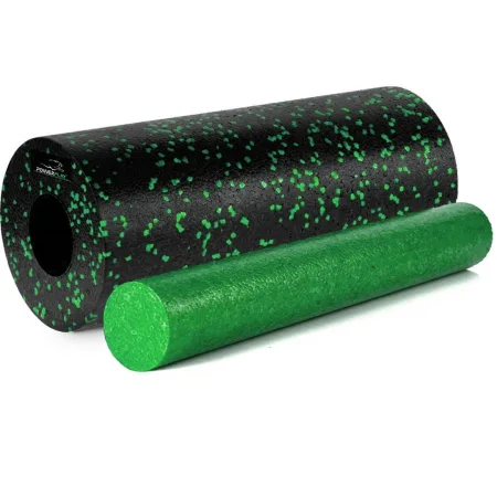 Масажний набір PowerPlay PP_4015 EPP Foam Roller Set 4in1 (2-ва роли + 2-ва м'ячі) чорно-зелений