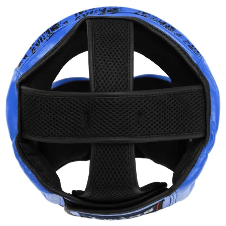 Шолом боксерський з повним захистом шкіряний TWINS розмір синій L