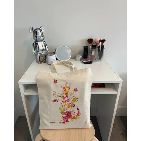 Екошопер BookOpt BK4050 грайливий кіт з метеликом бежевий