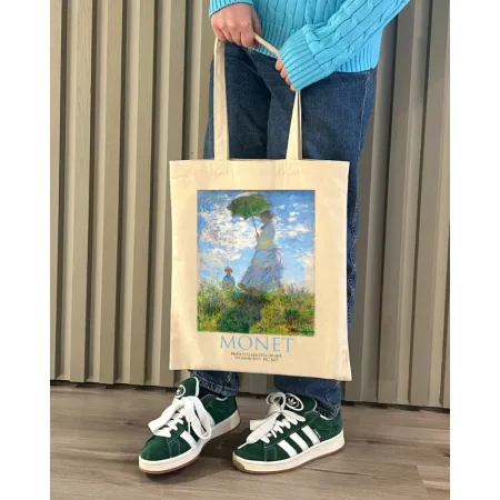 Екошопер BookOpt ВК4087 MONET жінка з парасолькою бежевий