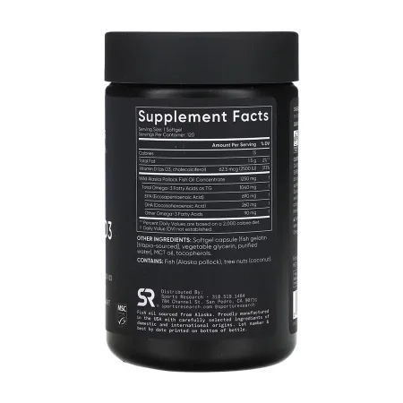 Omega-3 Fish Oil Alask Omega 1250 мг + D3 2500 IU - 120 софтгель