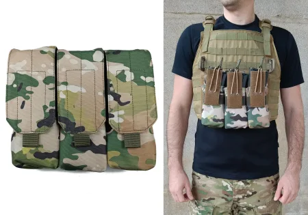 Підсумок під 6 магазінів АК/РПК потрійний мультикам (MOLLE, підсумок на розгрузку, жилет, РПС)