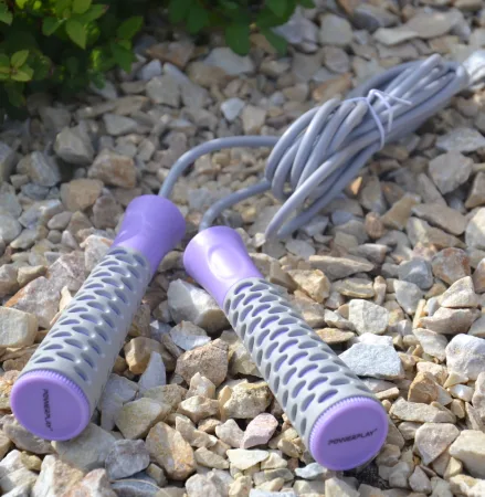 Скакалка PowerPlay 4206 Jump Rope PRO+ сіро-фіолетова (2,75m.)