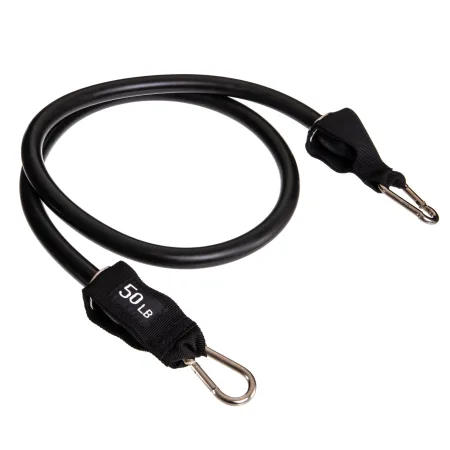 Еспандер трубчастий для фітнесу з карабіном 4х16х1200 мм навантаження 23 кг чорний