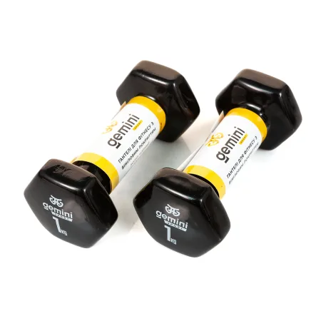 Гантелі Sport для фітнесу з вініловим покриттям 2 шт по 1,0 кг GSD-1.0BK