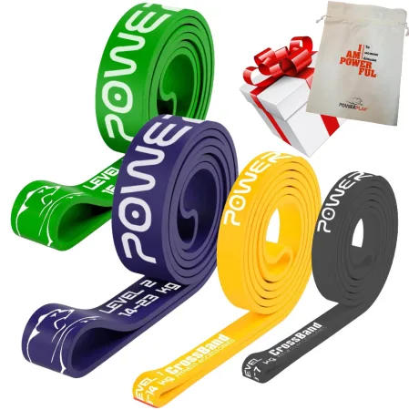 Resistance loop band (fitness and crossfit rubber band) PowerPlay PP_0013 set of 4 pcs. resistance 2-32 kg (total 76 kg)
