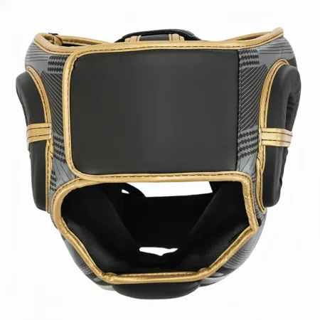 Шолом боксерський з повним захистом чорно-золотий ZHT-1 - L