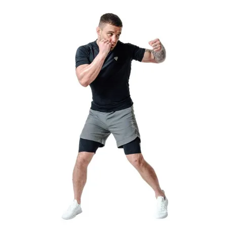 Компресійні шорти для RDX MMA T16 2-в-1 GREY/BLACK-M
