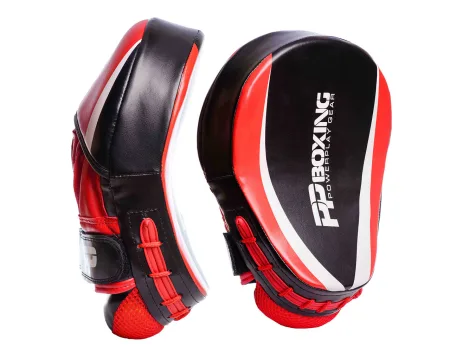 Лапи боксерські PowerPlay 3050 чорно червоні PU [пара]