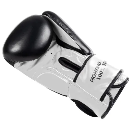 Боксерські рукавиці PowerPlay 3004 Classic чорно-білі 14 унцій