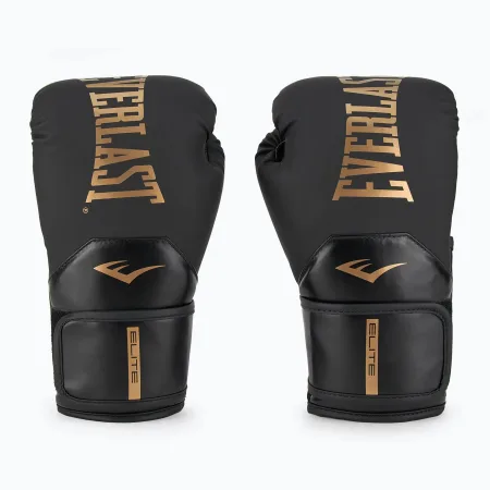 Боксерські рукавички Everlast ELITE 2 BOXING GLOVES чорно-золоті 16 унцій (оригінал) P00003273