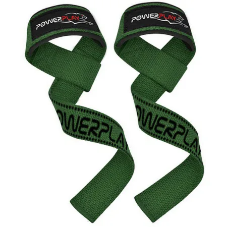 Лямки для тяги PowerPlay 7064 Lifting Gym Straps зелені