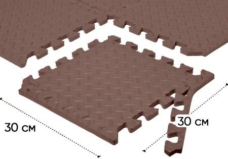 Татамі мат EasyFit 8 шт (30х30х1 см) хвіст ластівки коричневий