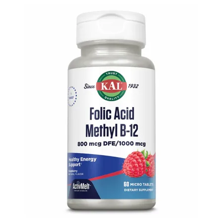 Folic Acid Methyl B-12 800 мкг - 60 таблеток малина