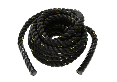 Канат для кроссфита Battle Rope 12 м диаметр 3,8 см - чёрный