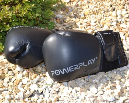 Боксерські рукавиці PowerPlay 3087 Magnum чорні натуральна шкіра 12 унцій