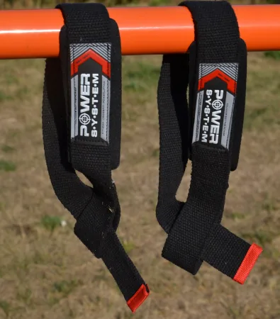 Лямки для тяги Power System PS-3400 Power Straps чорний/червоний