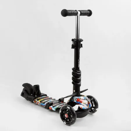 Самокат 5в1 Best Scooter - чорний/мультіколор