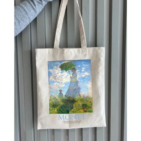 Екошопер BookOpt ВК4087 MONET жінка з парасолькою бежевий