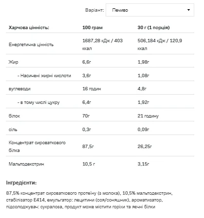 Whey Protein - 908 г печиво та Крем