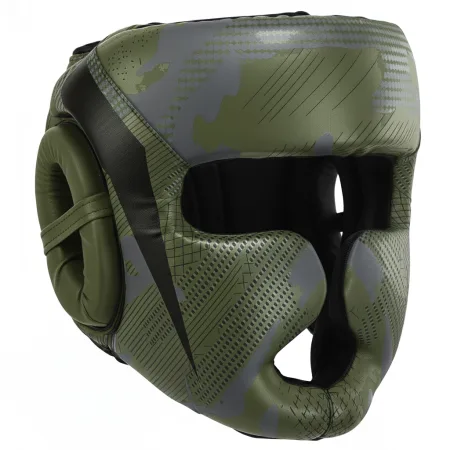 Шолом боксерський з повним захистом чорно-хакі ZHT-3 - L