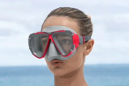 Маска для плавання BESTWAY 14+ 22052 сіро-червоний