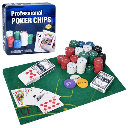 Набір для покеру в металевій коробці 400 фішок