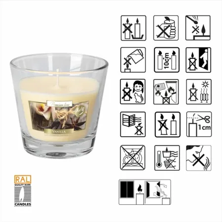 Свічка в скляному стакані Bispol ваніль SN 90-67