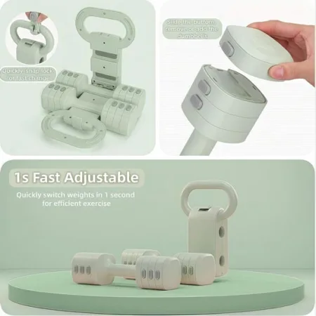 Мультифункціональні гантелі та гиря для фітнесу, набірні 5,5 кг 80382-5_5 жовтий